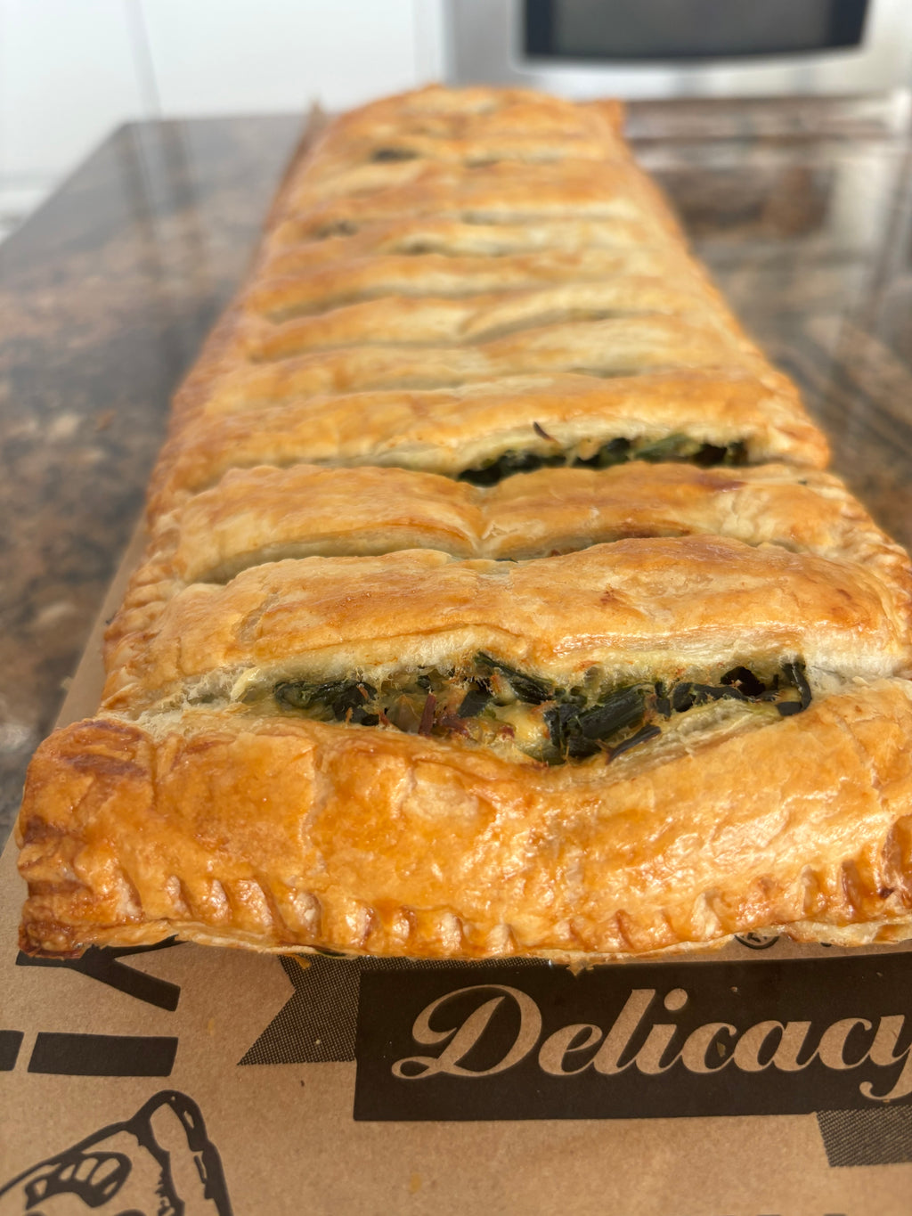 Pie de pollo y espinaca